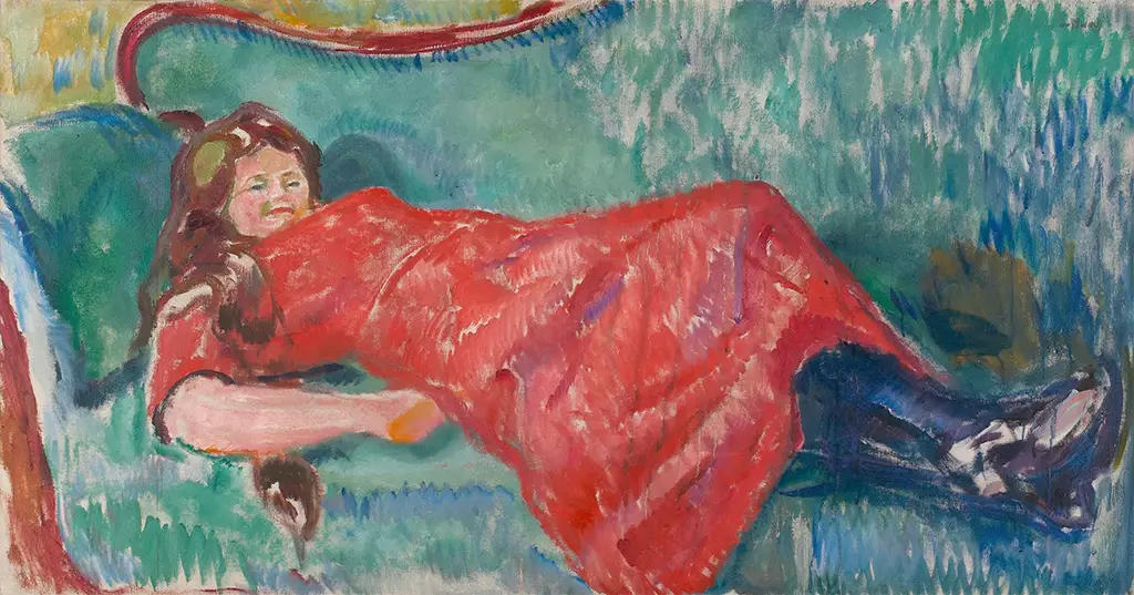 On the Sofa in Detail Edvard Munch